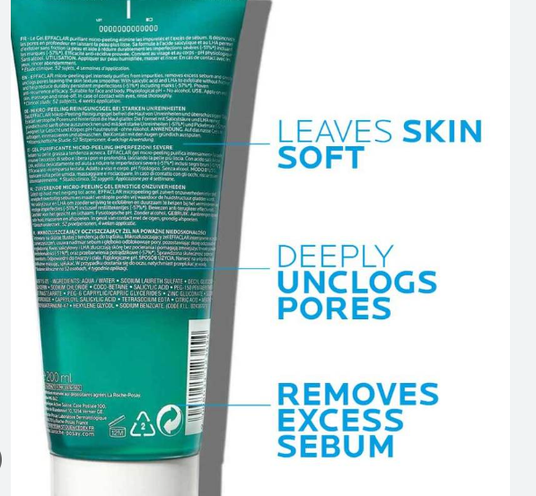 La Roche Posay Effaclar Micro-Peeling Purifying Gel 200ml - Image 6