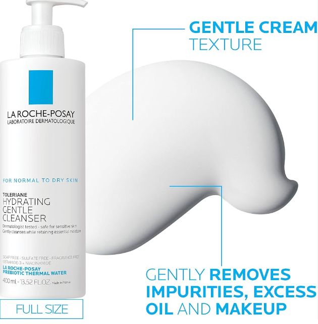 La Roche-Posay Toleriane Hydrating Gentle Cleanser For Sensitive Skin, SOAP-FREE - Image 4
