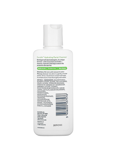 CeraVe Hydrating Facial Cleanser Normal To Dry Skin 87ml - Image 2
