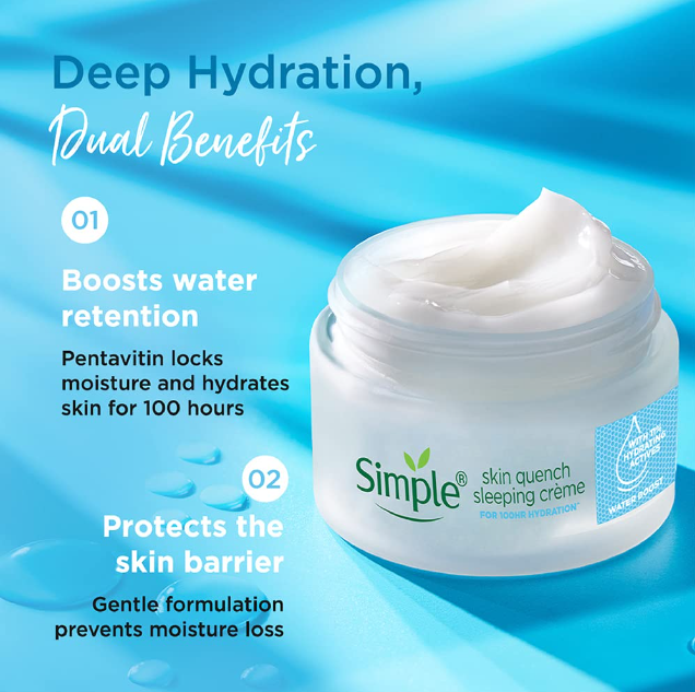 Simple Water Boost Skin Quench Sleeping Cream 50ml - Image 2