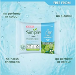 Simple Water Boost Micellar Biodegradable Cleansing Wipes 20wipes - Image 2