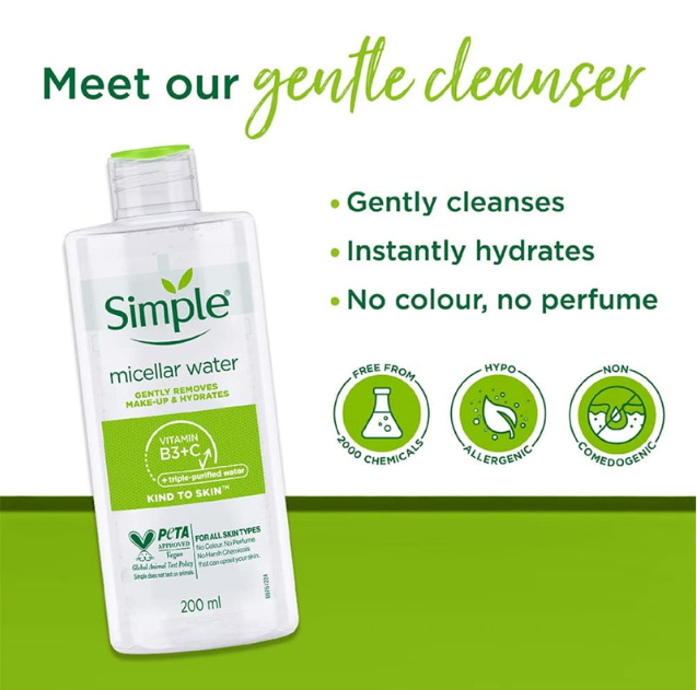 Simple Cleansing Micellar Water 200ml - Image 2