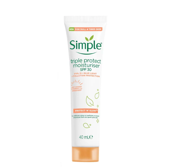 Simple Protect 'N' Glow Triple Protect Moisturiser SPF 30 40ml - Image 1