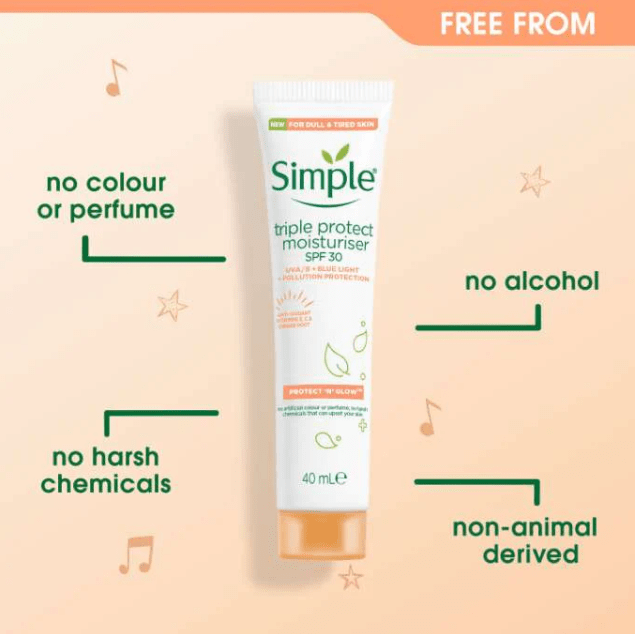 Simple Protect 'N' Glow Triple Protect Moisturiser SPF 30 40ml - Image 2