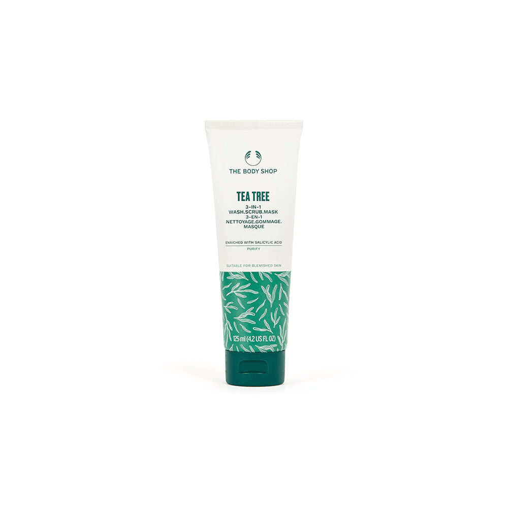 The Body Shop Tea Tree 3 in 1 Wash Scrub Mask 125ml - Image 1