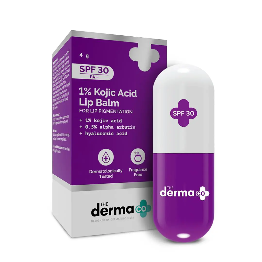 The Derma CO 1% Kojic Acid Lip Balm With Alpha Arbutin & Hyaluronic Acid - 4g - Image 1