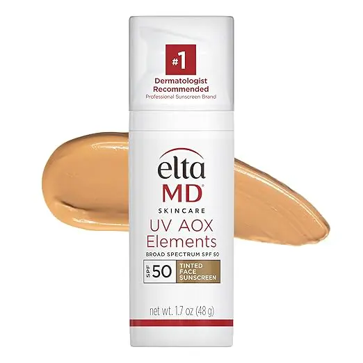 EltaMD UV AOX Elements Tinted Mineral Sunscreen SPF 50 – Antioxidant Face Moisturizer for Dry & Sensitive Skin | Bangladesh